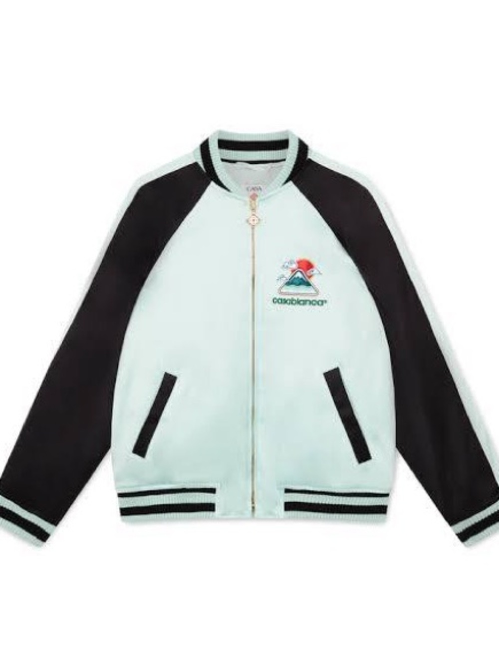 Casablanca satin bomber jacket  embroidered landscape size M NWT Retail $1,685